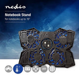 Nedis Gaming Notebook Koeler - Aantal ventilatoren: 4 - USB Gevoed - 15 " - 19 " - LED