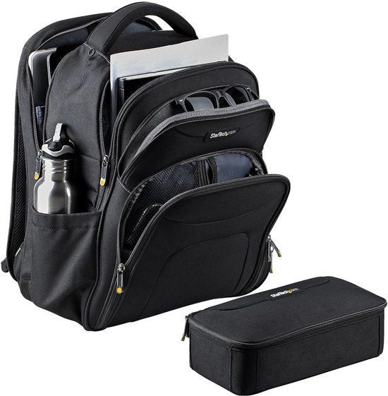17.3" Laptop Rugzak met Verwijderbare Opbergtas voor Accessoires, Professionele IT Tech Backpack, Werk/Reizen/Pendelen, Ergonomische Computer Tas, Duurzaam Ballistisch Nylon, Notebook/Tablet Vakken NTBKBAG173