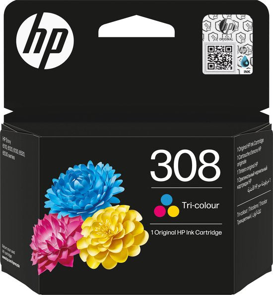 HP 308 Tri-color Original Ink Cartridge