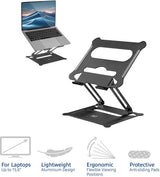 ACT Laptopstandaard, aluminium, inklapbaar, traploos in hoogte verstelbaar AC8140