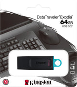 Kingston 64GB USB Stick - USB 3.2 Gen 1 - DataTraveler Exodia - Zwart