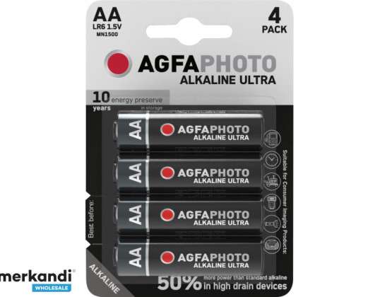 AgfaPhoto batterij Alkaline Ultra -AA LR06 Mignon 4St.