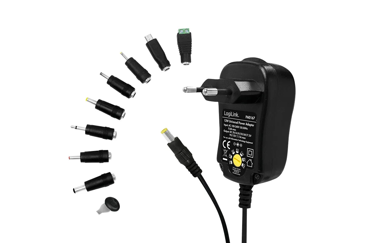 LogiLink PA0167 netvoeding & inverter Binnen 12 W Zwart