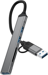 Rixus RXHU05 USB-C 2 in 1 Hub Multiport Adapter