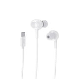 Rixus RXHD56CW USB-C Wired Earbud With Microphone White