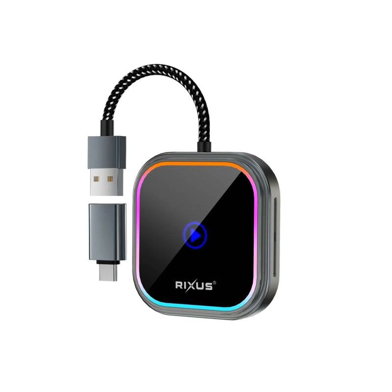 Rixus RXCP05 Draadloze CarPlay Adapter Metallic Grijs