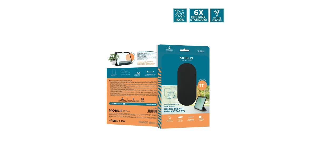 Mobilis 060021 tabletbehuizing 27,9 cm (11") Flip case Zwart, Transparant