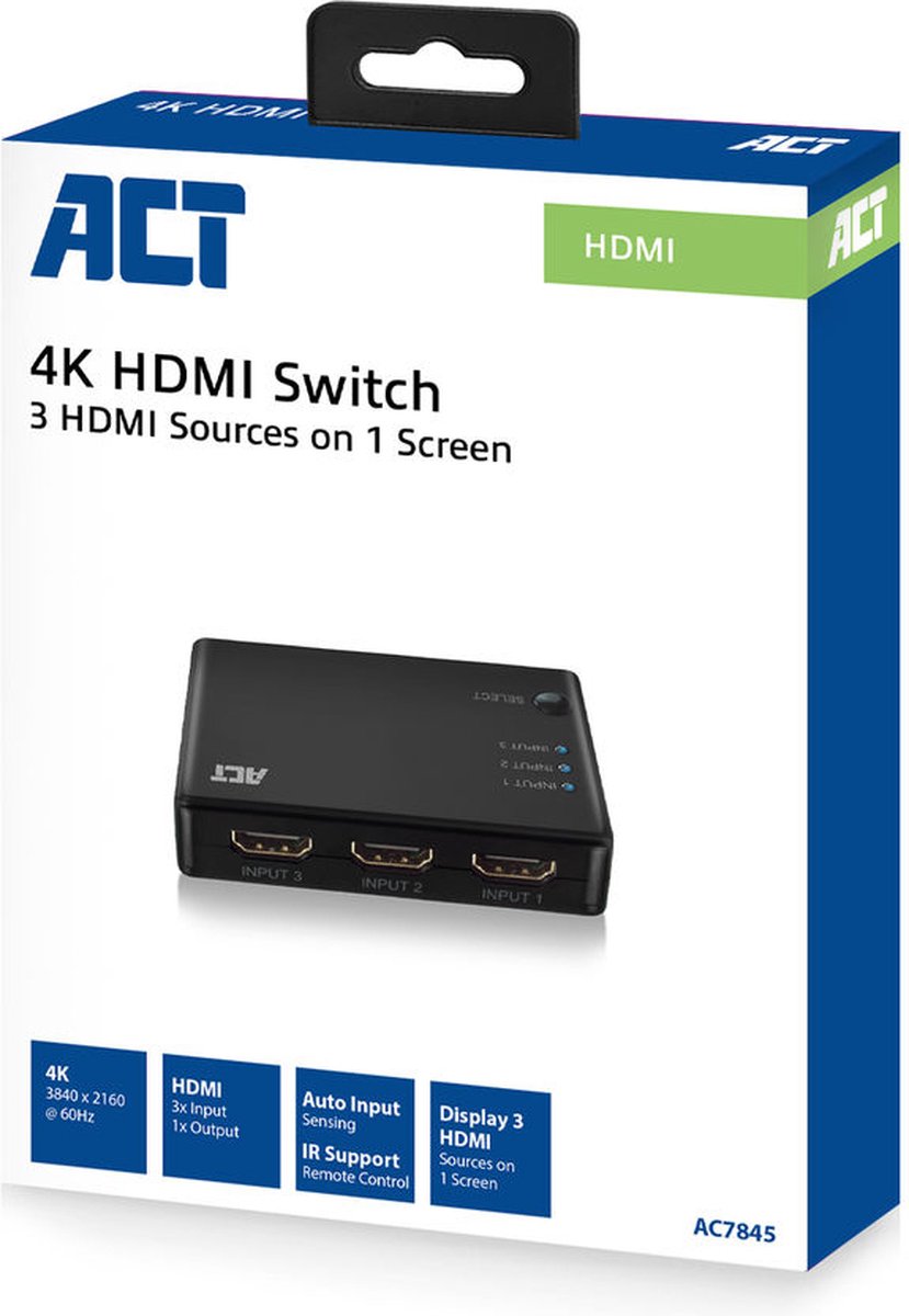 ACT 4K HDMI 3x1 Switch AC7845