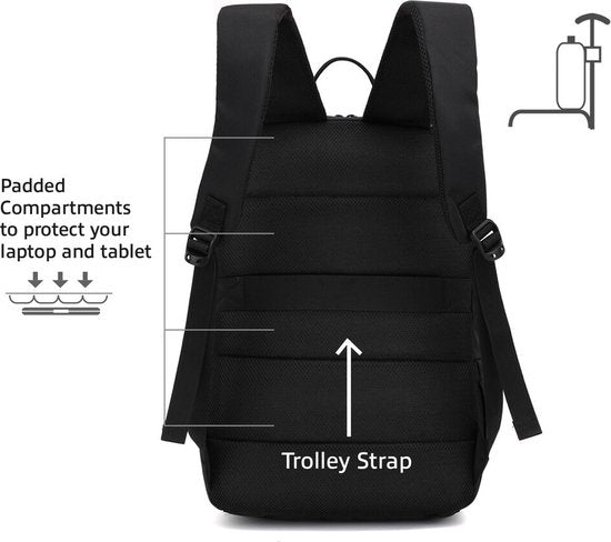 ACT AC8565 Suburb rugzak voor laptops tot 15,6", gemaakt van gerecyclede plastic flessen 15,6