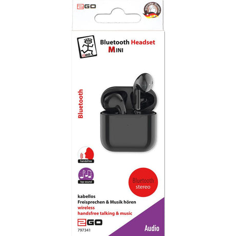 2GO Bluetooth Headset "TWS Mini" - zwart