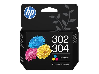HP 302/304 Tri-color Original Ink Cartridge - Cyan, Magenta, Yellow - Inkjet - High Yield - 1 / Pack (kopie)