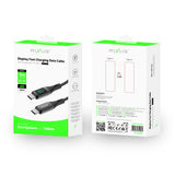 Rixus RXUC28C Braided USB-C Cable With LED Display 1m Black