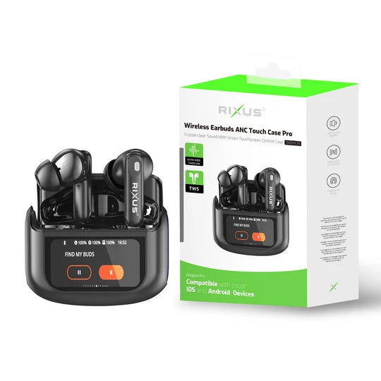 Rixus RXBH63B Wireless Earbuds Touch Case Pro Black