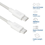 Act AC3080 laadkabel USB- C USB 2.0 480Mbps 60W laad- en datakabel, wit, 1 meter