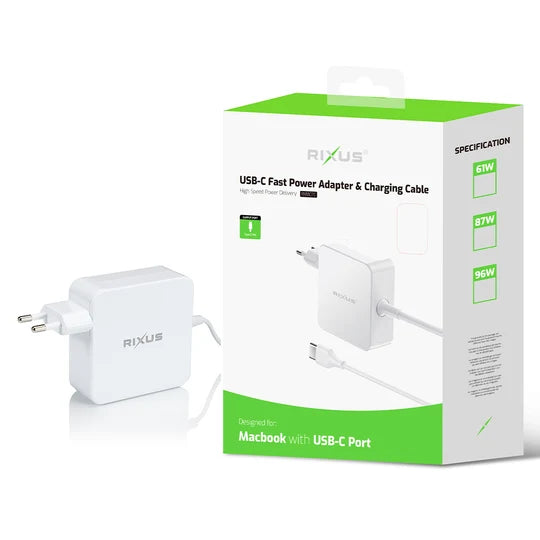 Rixus RXMCTC Power Adapter 87W USB-C White