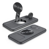 Rixus RXWC31 3 in 1 Draadloze lader standaard voor iPhone, Watch en Airpods