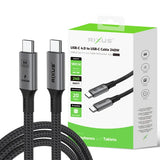 Rixus RXUC02 USB-C 4.0 To USB-C Cable 1.8m 240W Grey ( 8k video transfer )