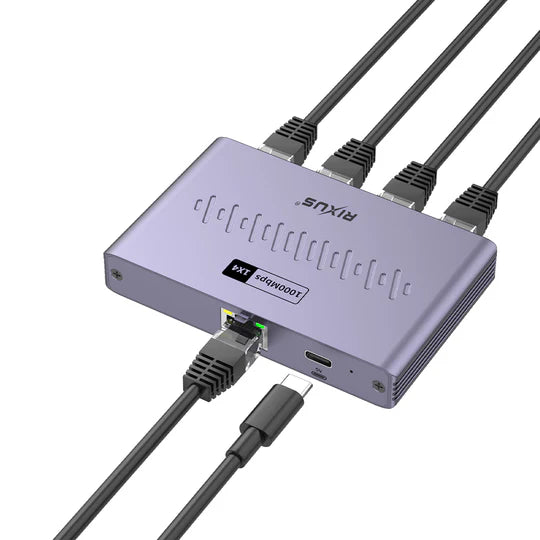 Rixus RXEA05 5-Ports Ethernet Switch Adapter Gray