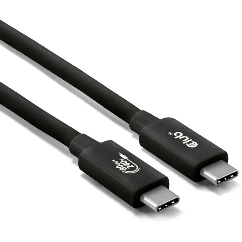CLUB3D USB 80Gbps Certified 240W 8K240Hz Type-C® 1.2m / 3.94ft Black thunderbolt Cable