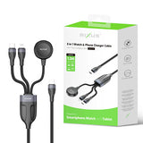 Rixus RXUC31 3 in 1 Watch And Phone Charger Cable 1.2m Black