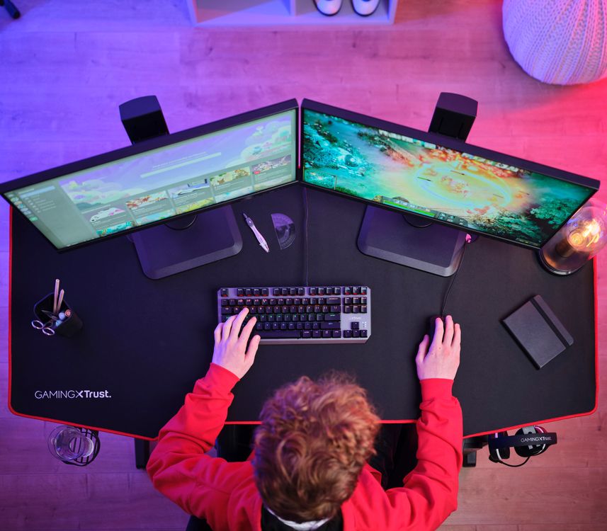 Trust GXT 1175 Imperius XL Zwart, Rood Gaming desk