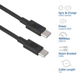 Act AC3082 laadkabel USB- C USB 2.0 480Mbps 60W laad- en datakabel, zwart, 1 meter