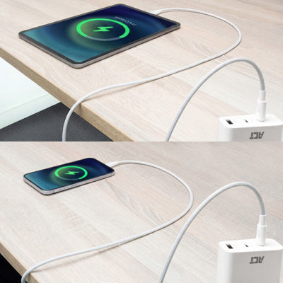 Act AC3085 laadkabel USB 2.0 240W laad- en datakabel USB-C naar USB-C, wit, 2 meter