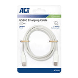 Act AC3085 laadkabel USB 2.0 240W laad- en datakabel USB-C naar USB-C, wit, 2 meter