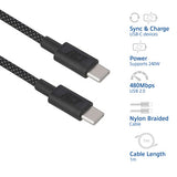 Act AC3086 laadkabel USB 2.0 240W laad- en datakabel USB-C naar USB-C, zwart, 1 meter