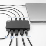 ACT ac7093 USB-C 4K MST dockingstation voor 2 HDMI-monitoren, Ethernet, USB-C, 3x USB-A, PD passthrough en 1 meter lange afneembare USB-C-kabe