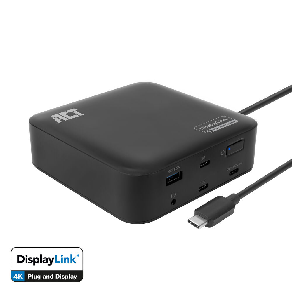 ACT AC7150 Universeel USB-C Dockingstation 4K, voor 2 HDMI/DisplayPort monitoren, DisplayLink, compact model