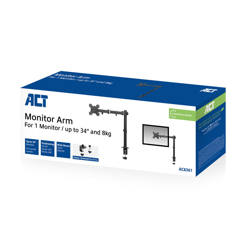 ACT AC8361 Monitorarm max 34", 1 scherm