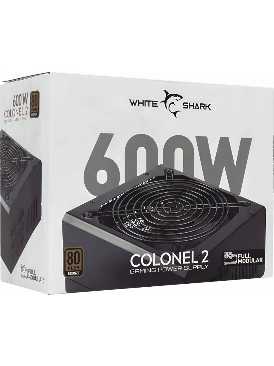 White Shark Colonel 2 , 600 Watt Bronze ATX PSU , Power Supply , Voeding , Modular Voeding (kopie)