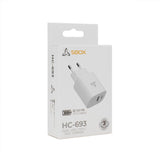 SBOX Oplader HC-693 SB | 15W | USB-A & USB-C (2 Poorten) | Wit