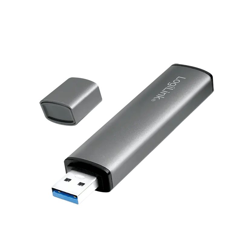 LogiLink USB 3.2 Gen 2 Hub, 2-port, USB-A, w/cardreader, aluminum, grey