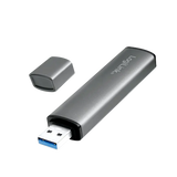LogiLink USB 3.2 Gen 2 Hub, 2-port, USB-A, w/cardreader, aluminum, grey