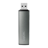 LogiLink USB 3.2 Gen 2 Hub, 2-port, USB-A, w/cardreader, aluminum, grey
