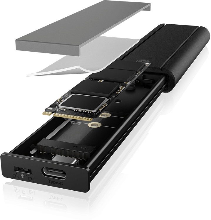 IcyBox externe behuizing USB Type-C Behuizing voor M.2 NVMe SSD