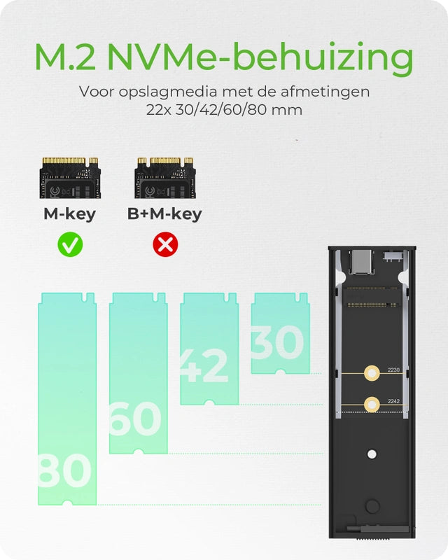 IcyBox externe behuizing USB Type-C Behuizing voor M.2 NVMe SSD