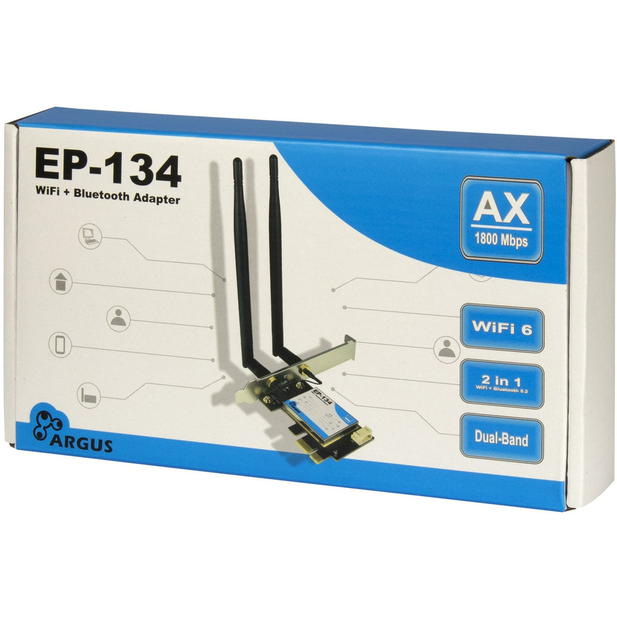 Inter-Tech Wi-Fi 6 PCIe Adapter EP-134 Antenne,Bluetooth 5.2 – hedo ...
