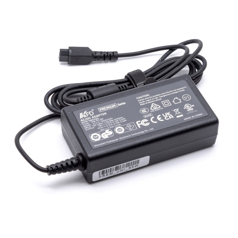 Premium universele adapter in retailverpakking 65 Watt 17-tips  incl. netsnoer