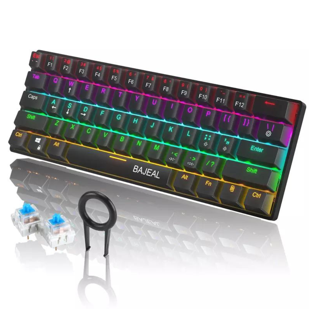 Compact RGB Gaming Mechanical Keyboard DK60, 61-keys, blue switch, Type-C