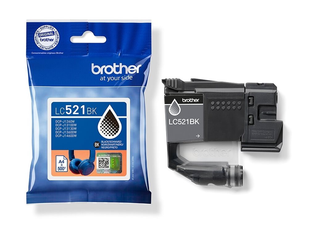 BROTHER LC521 Black ink cartridge yield up to 500 pages
