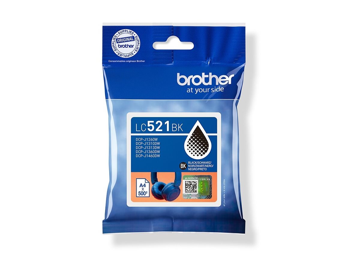 BROTHER LC521 Black ink cartridge yield up to 500 pages