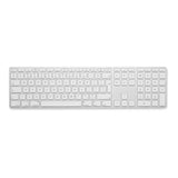 LMP Bluetooth Aluminium Toetsenbord voor APPLE / Mac OS – Numeriek Keyboard – Multi-hostfunctie – 110 Toetsen – QWERTY (NL) – Draadloos – Compact – Zilver/Wit