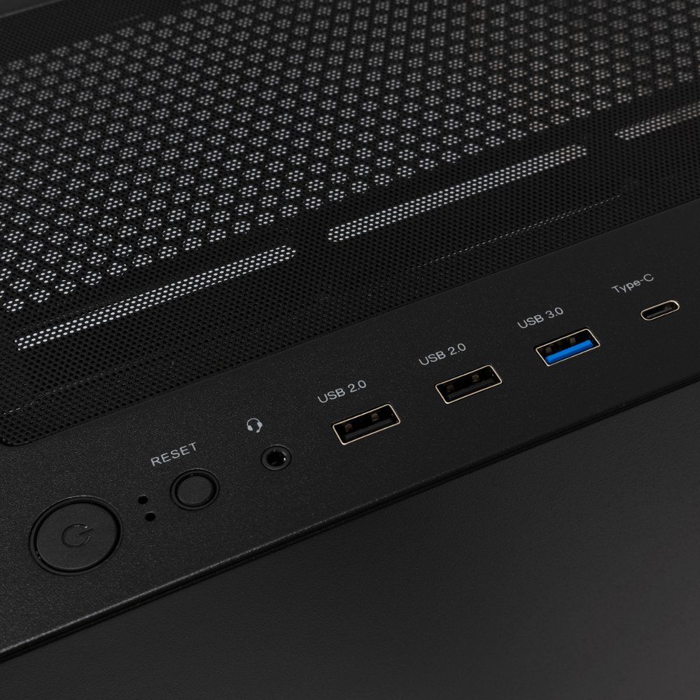 White Shark WARHEAD , Midi Tower Case , Inclusief 4 RGB Fans  Zwart