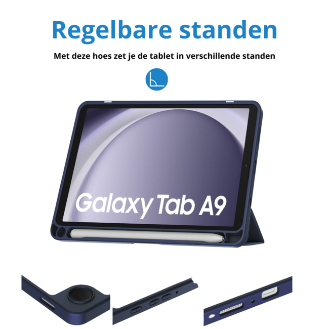 Tablet hoes geschikt voor de SamsungGalaxy Tab A9 (2023) - Donker Blauw