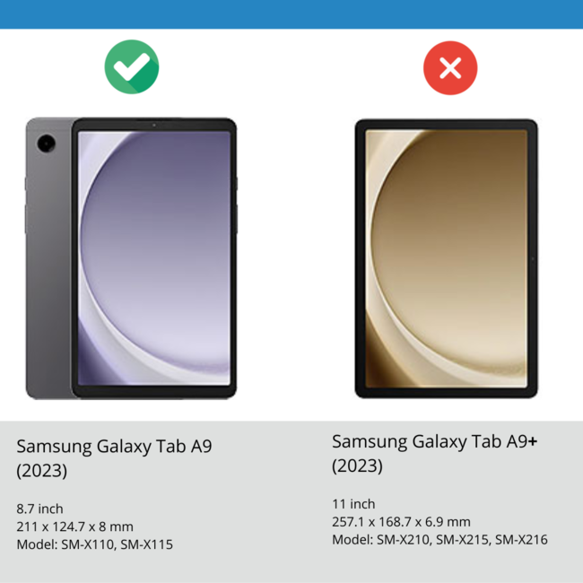 Tablet hoes geschikt voor de SamsungGalaxy Tab A9 (2023) - Paars