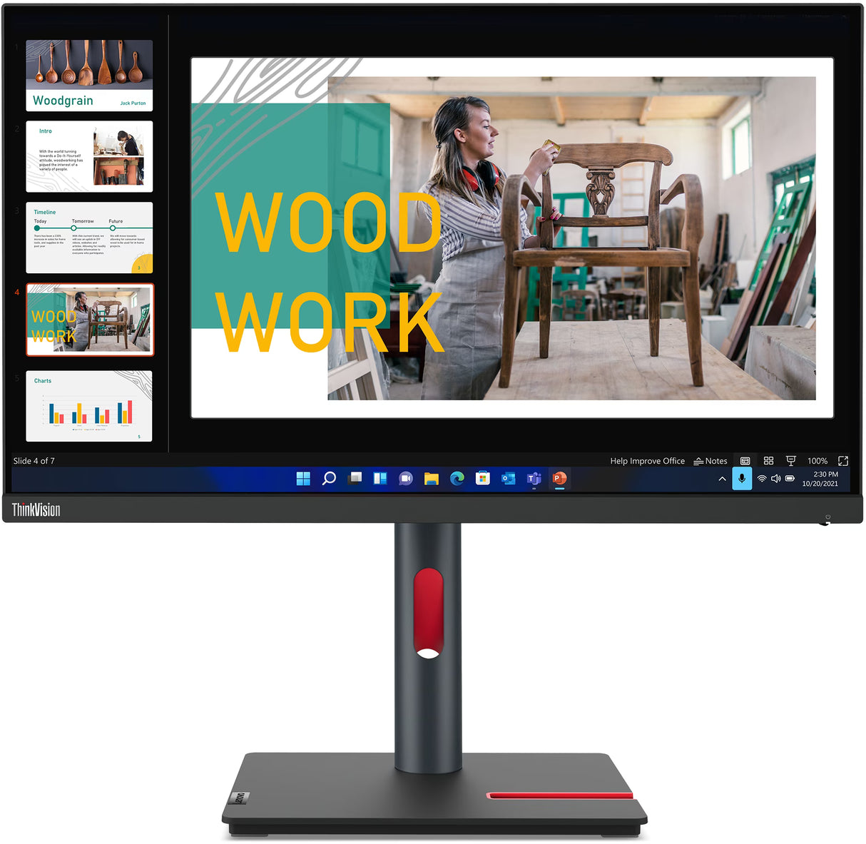 Lenovo ThinkVision P24q-30 LED display 60,5 cm (23.8"), 2560 x 1440 Pixels Quad HD, Zwart