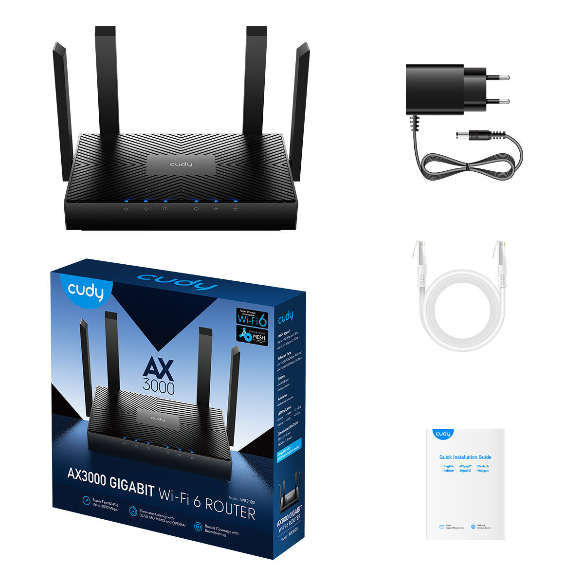 Cudy Router to WIFI6 2976Mbps 4xRJ45 1Gbps
